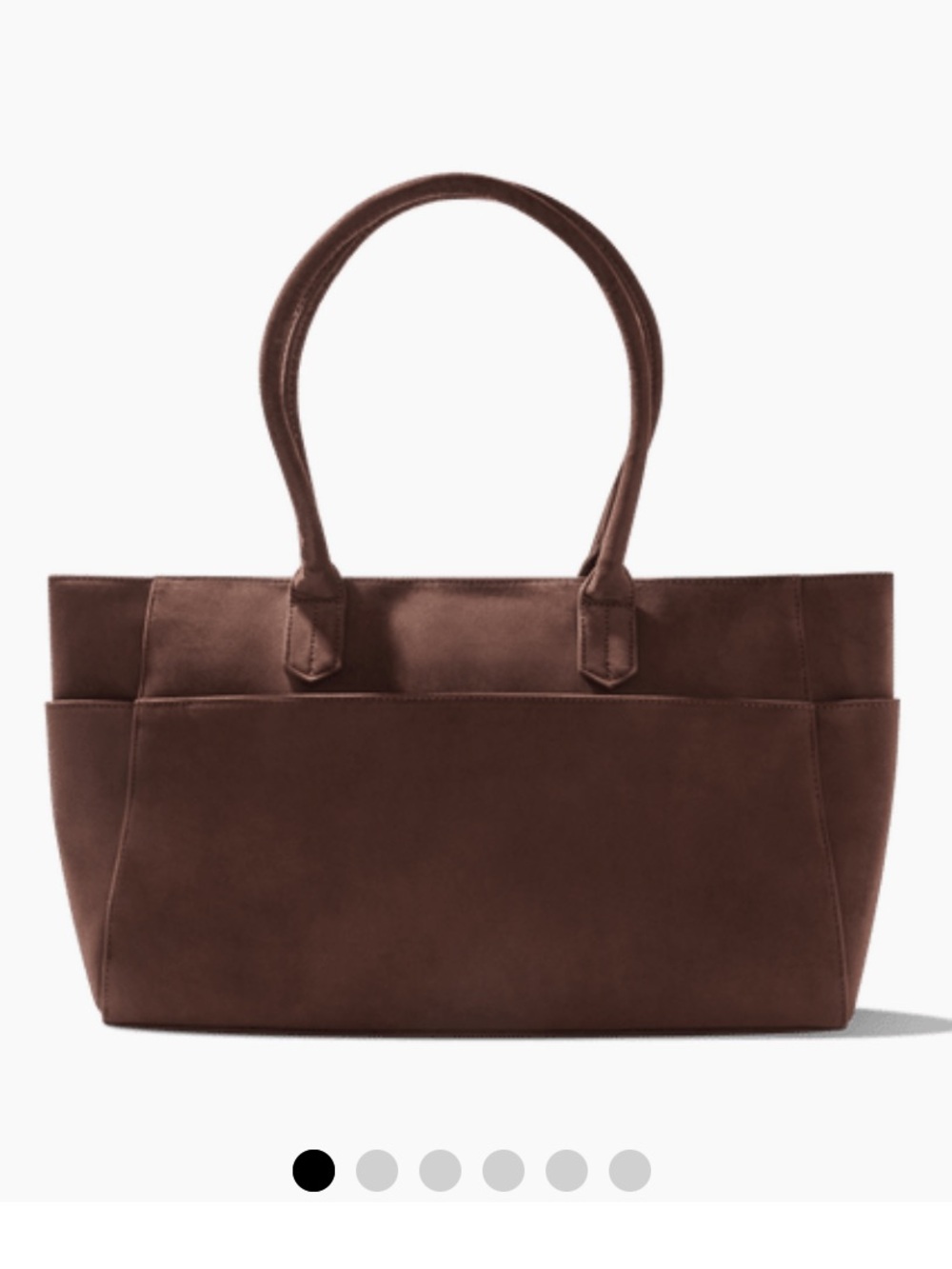 Everyday Faux Suede Tote Handbag in Deep Brown